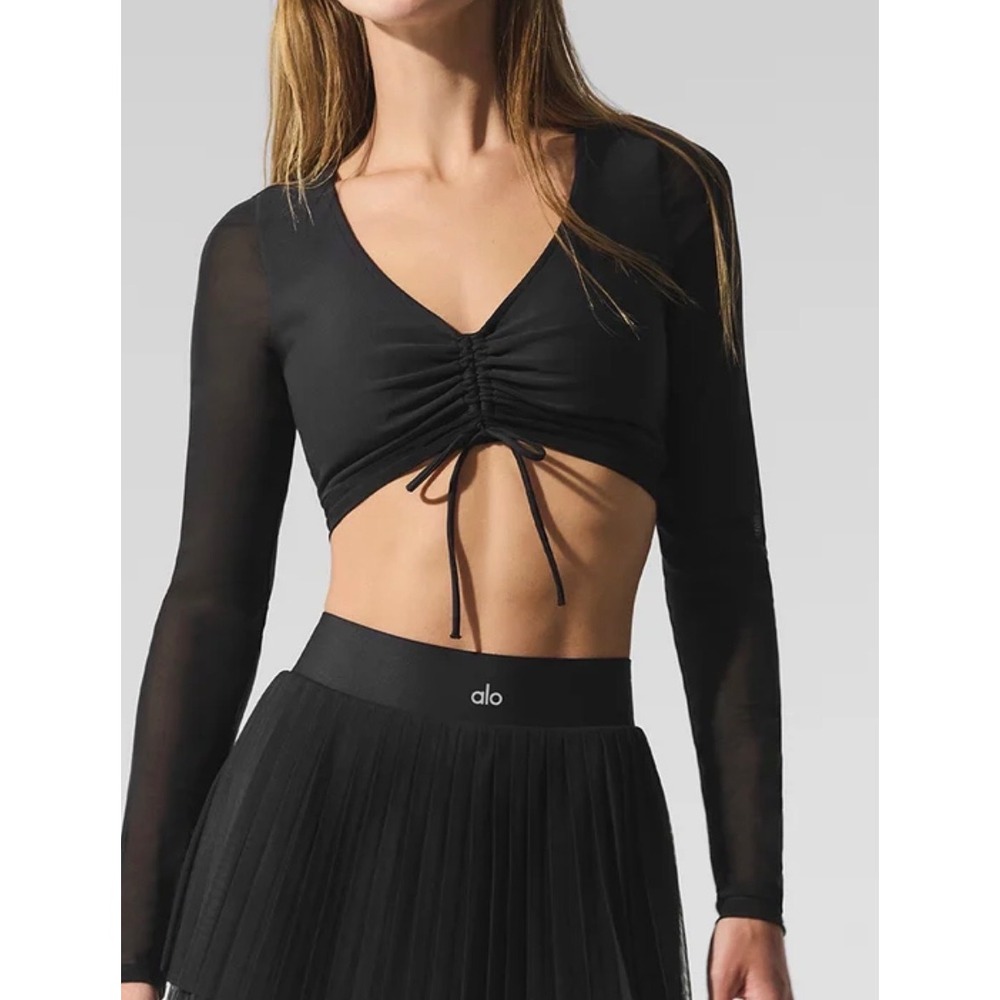 Alo Yoga Airlift Mesh Divine Long Sleeve Bra Top - Small